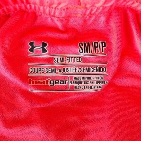 Under Armour Shorts Retro 80's Neon Pink Coupe Semi Ajustee Heatgear Liner Sz S - Picture 3 of 7